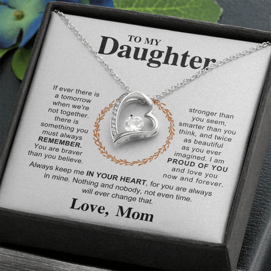To My Daughter Necklace - Beautiful Jewelry for Christmas & Mother Daughter Love - Forever Love Necklace