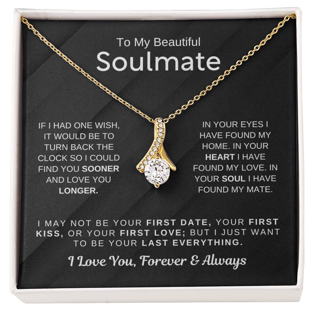 To My Beautiful Soulmate Necklace - Soulmate Jewelry Gift for Her for Birthday & Valentine’s Day - Alluring Beauty Necklace