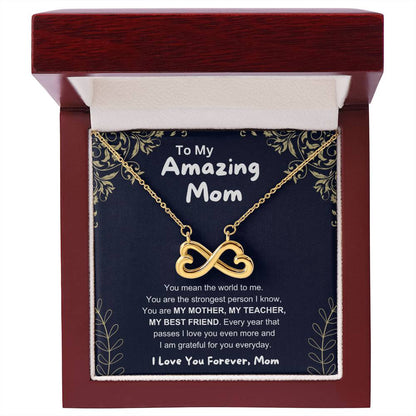 To My Amazing Mom - You Mean The World To Me - Endless Love Necklace - Unique Gift For Mom