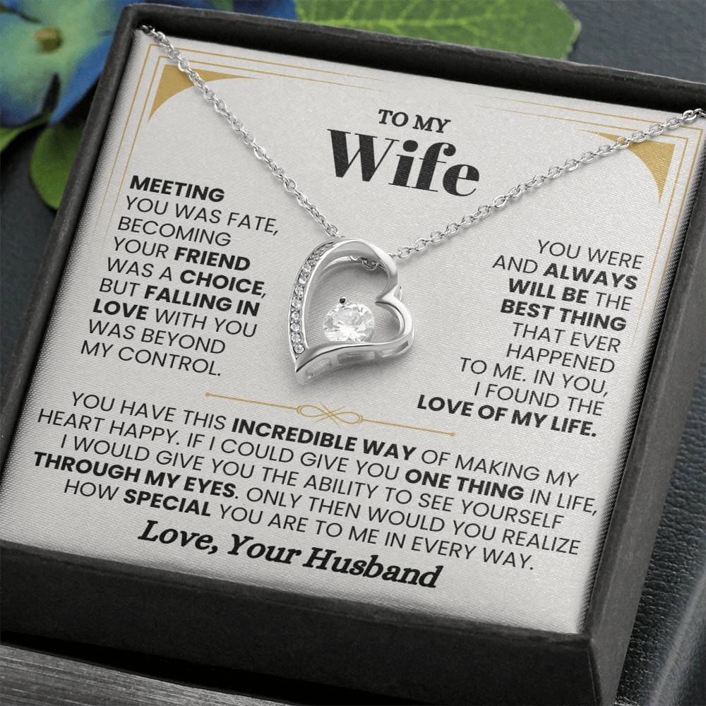 Gift for Wife from Husband - Sentimental Jewelry for Anniversary & Valentine’s Day - Forever Love Necklace