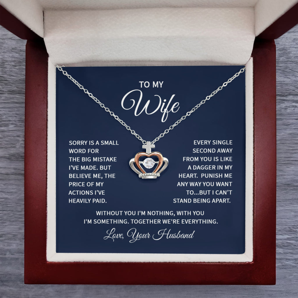 Gift for Wife from Husband - Sentimental Jewelry for Anniversary & Valentine’s Day - Crown Pendant Necklace