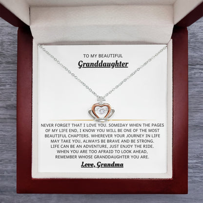 To My Granddaughter Necklace – Holiday Birthday Jewelry Gift from Grandma – Crown Pendant Necklace