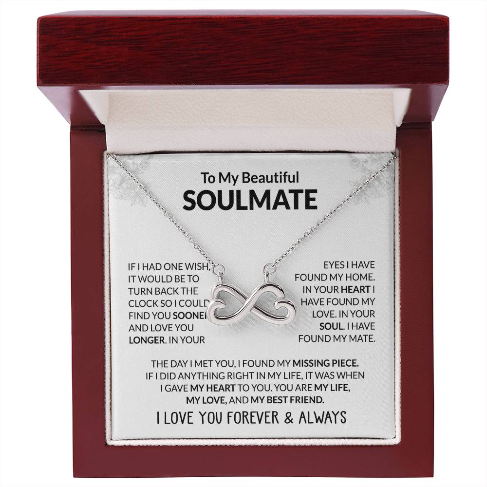 To My Beautiful Soulmate Necklace - Unique Soulmate Gift Necklace for Romantic Gifting - Endless Love Necklace