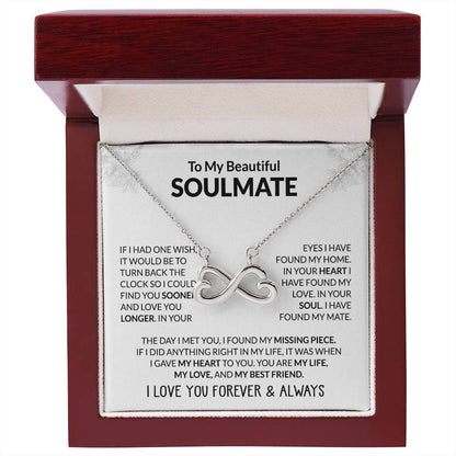 To My Beautiful Soulmate Necklace - Unique Soulmate Gift Necklace for Romantic Gifting - Endless Love Necklace