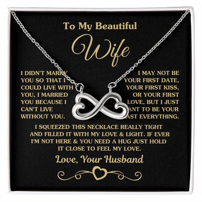 To My Wife Necklace - Loving Gift from Husband, Sentimental Jewelry for Christmas, Valentine’s Day & Birthday Celebrations - Endless Love Necklace