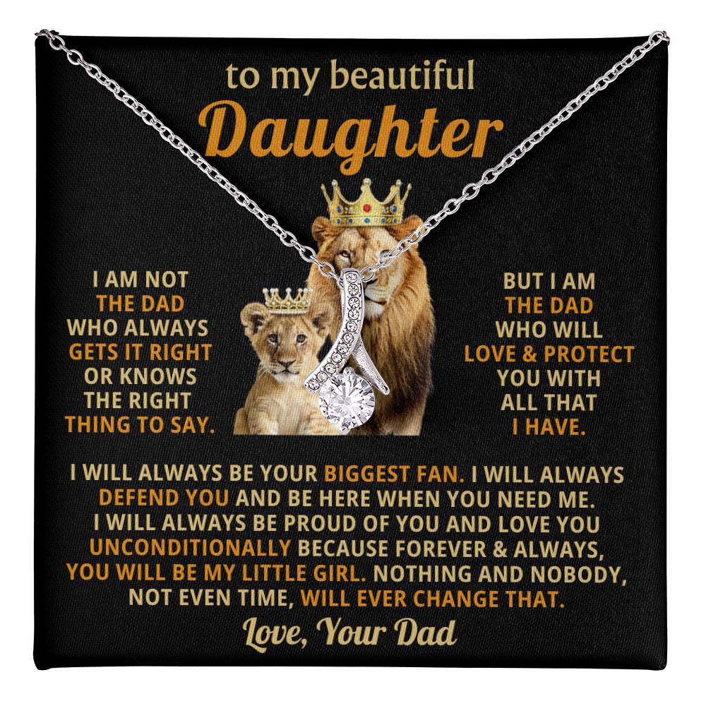 To My Daughter Necklace - Everyday Love Jewelry Gift from Dad for Daughter’s Birthday & Just Because - Alluring Beauty Necklace