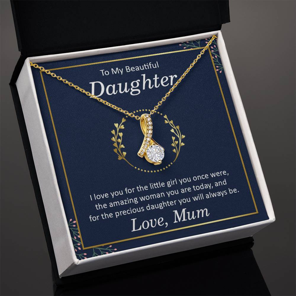 To My Daughter Necklace – Mum to Daughter Present for Graduation – Alluring Beauty Necklace