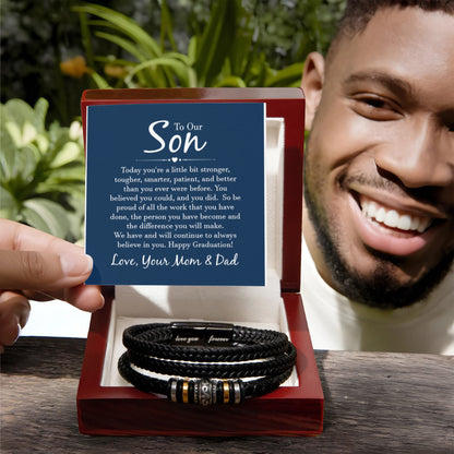 To Our Son Bracelet – Birthday, Graduation, Christmas Gift from Parents – Love You Forever Bracelet