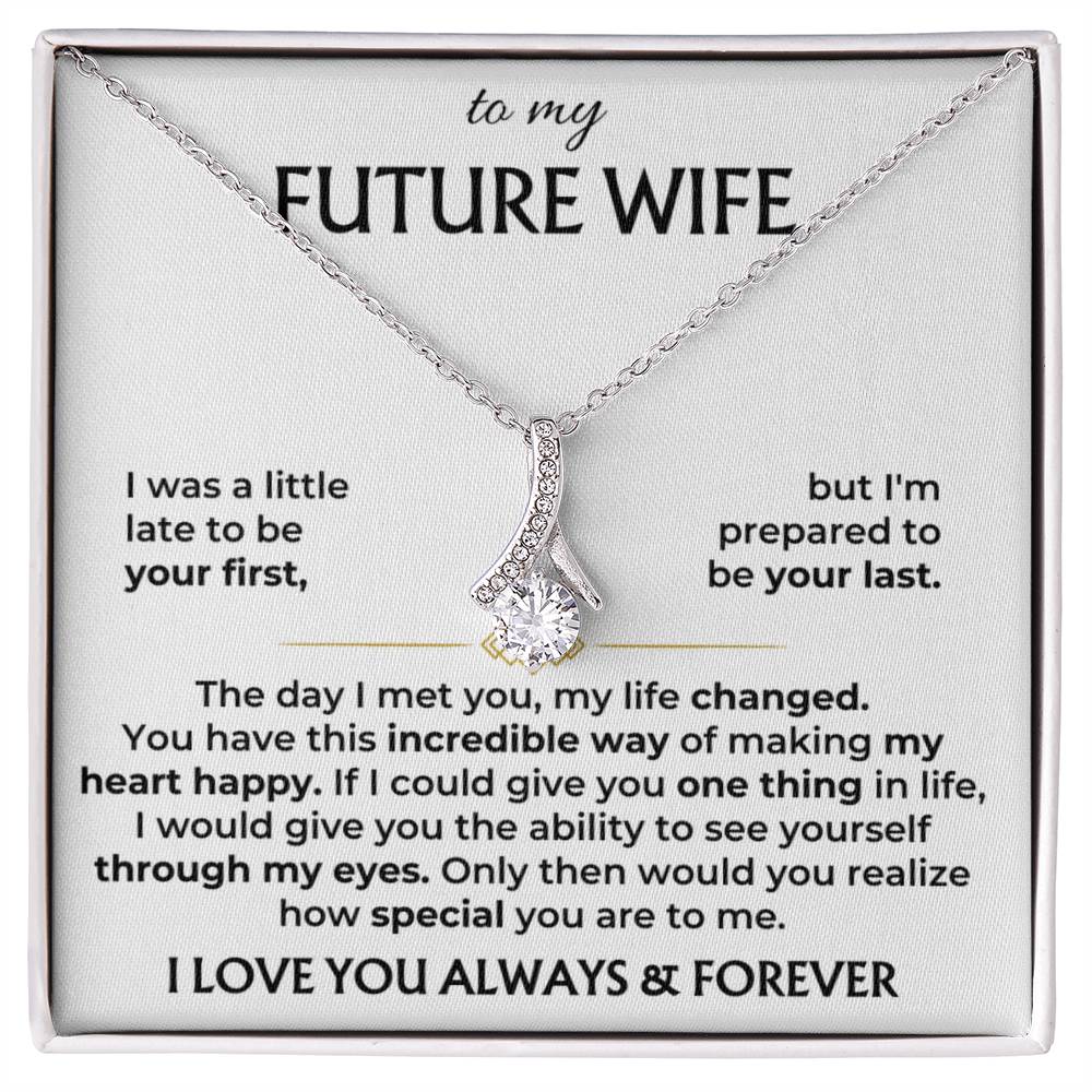 Future Wife Jewelry Gift - Long Lasting Romantic Necklace for Celebrating Love & Upcoming Marriage - Alluring Beauty Necklace
