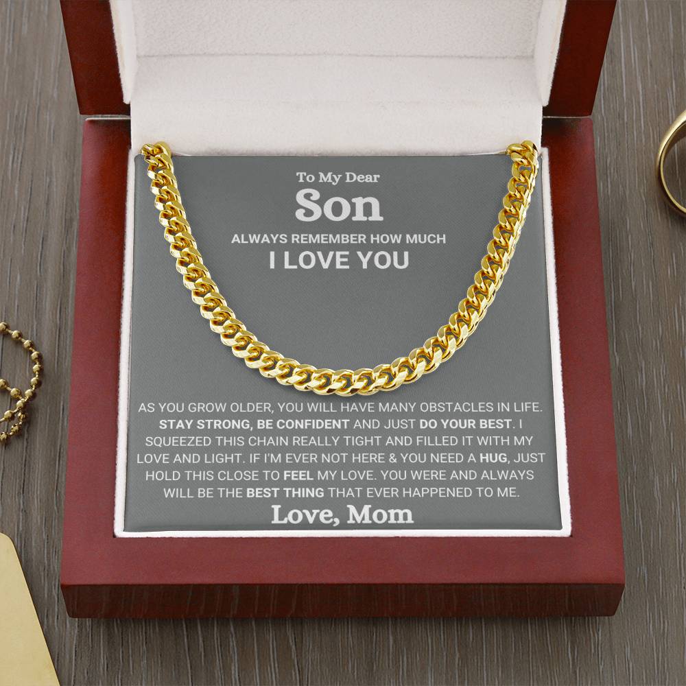 Cuban Link Chain Necklace, Gift for Son, Stylish Jewelry for Him, Birthday & Graduation Gift from Mom