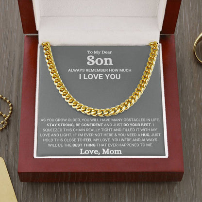 Cuban Link Chain Necklace, Gift for Son, Stylish Jewelry for Him, Birthday & Graduation Gift from Mom
