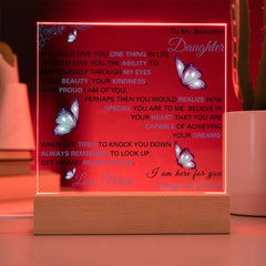 Acrylic Gift for Daughter from Dad, Christmas, Birthday & Graduation, To My Beautiful Daughter