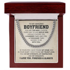 To My Amazing Boyfriend - I Love You, Forever & Always - Cuban Link Chain Gift for Him