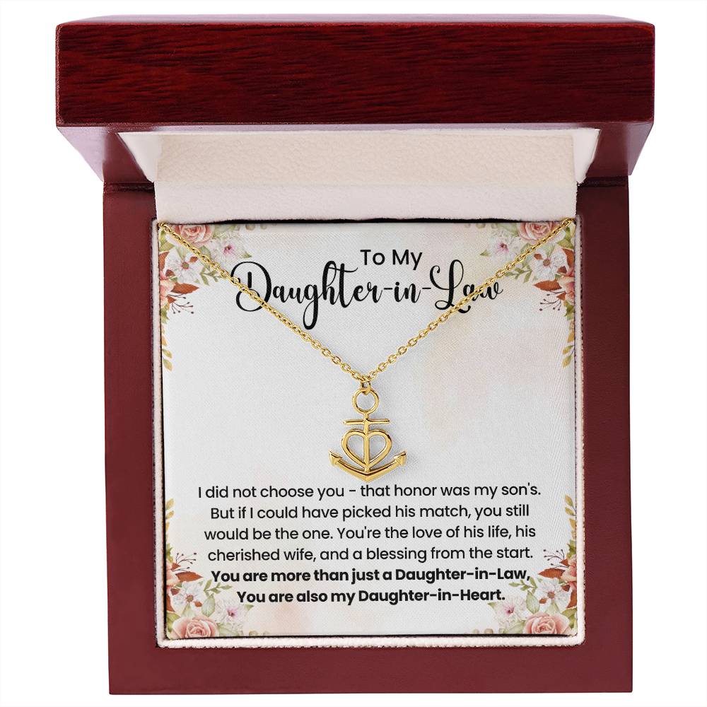 To My Beautiful Daughter In Law - Anchor Pendant Necklace - Gift for Bonus Daughter