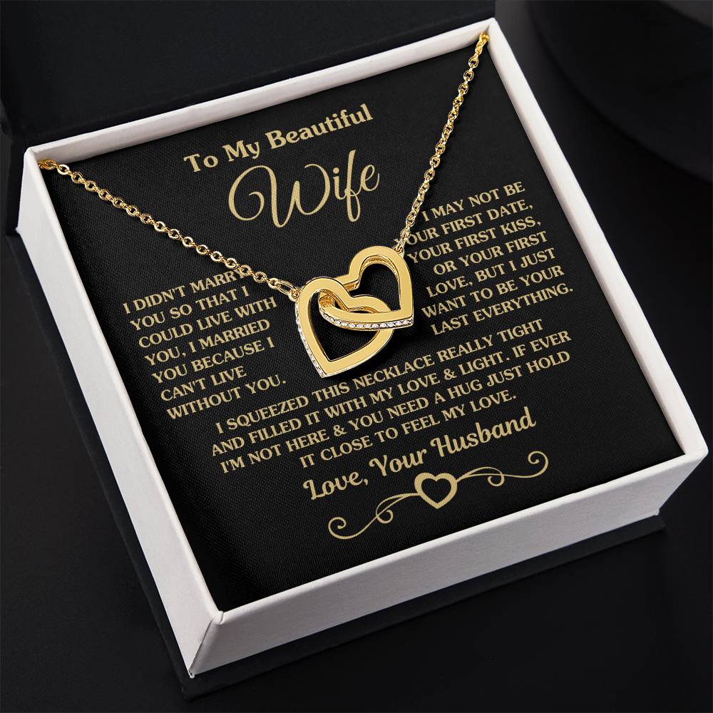 Best Romantic Gift for Wife - Jewelry from Husband - Interlocking Hearts Necklace