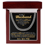 To My Husband Necklace - I am not perfect - Christmas, Birthday & Valentine’s Day Gift from Wife
