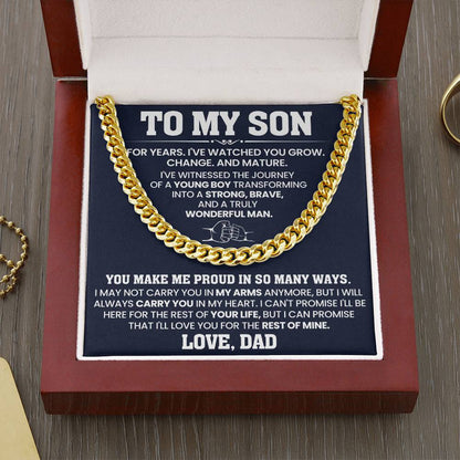 To My Son - You make me proud in so many ways - Cuban Link Chain Gift from Dad