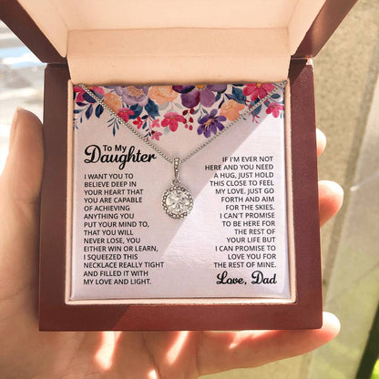 To My Daughter Necklace – Dad to Daughter Birthday Jewelry – Eternal Hope Necklace