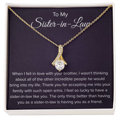 Sister-In-Law Necklace, Heartfelt Gift for Sister-In-Law, Elegant Jewelry, To My Sister In Law