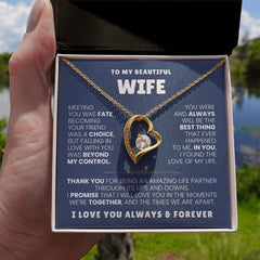 Luxury Wife Necklace Gift, Romantic Anniversary & Valentine’s Day Jewelry, To My Beautiful Wife