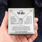 To My Wife Necklace - Romantic Anniversary & Valentine’s Day Jewelry Gift from Husband to Wife - Lucky In Love Necklace