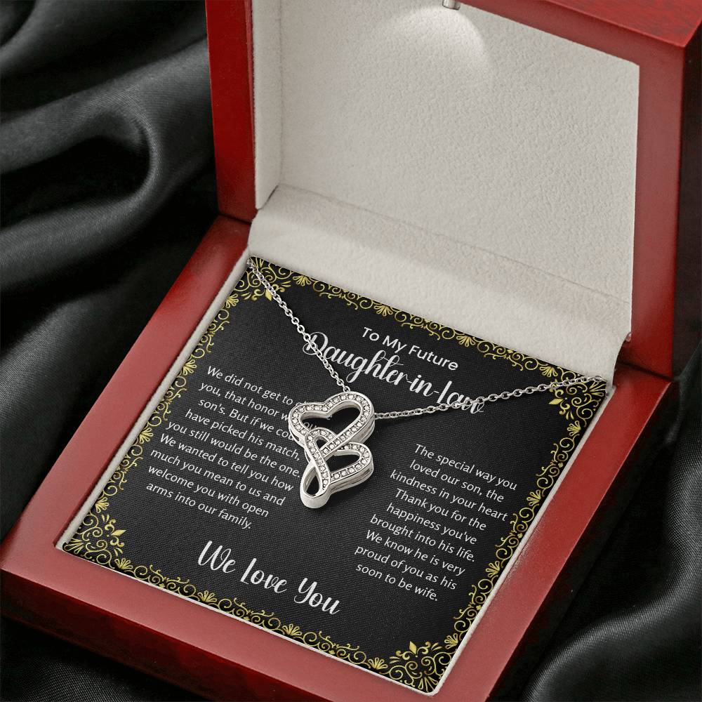 To My Future Daughter In Law - Heart-to-heart Pendant Necklace - Gift for Bonus Daughter