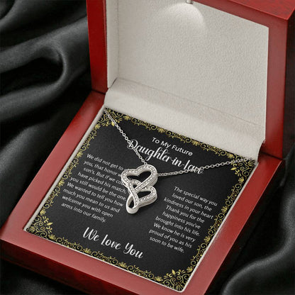 To My Future Daughter In Law - Heart-to-heart Pendant Necklace - Gift for Bonus Daughter