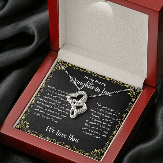 To My Future Daughter In Law - Heart-to-heart Pendant Necklace - Gift for Bonus Daughter