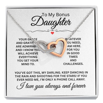 To My Daughter Necklace - Heartwarming Gift for Daughter’s Special Day - Interlocking Hearts Necklace