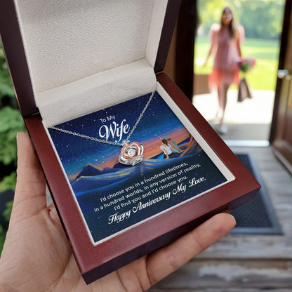 To My Wife Necklace - Special Valentine’s Gift from Husband - Crown Pendant Necklace