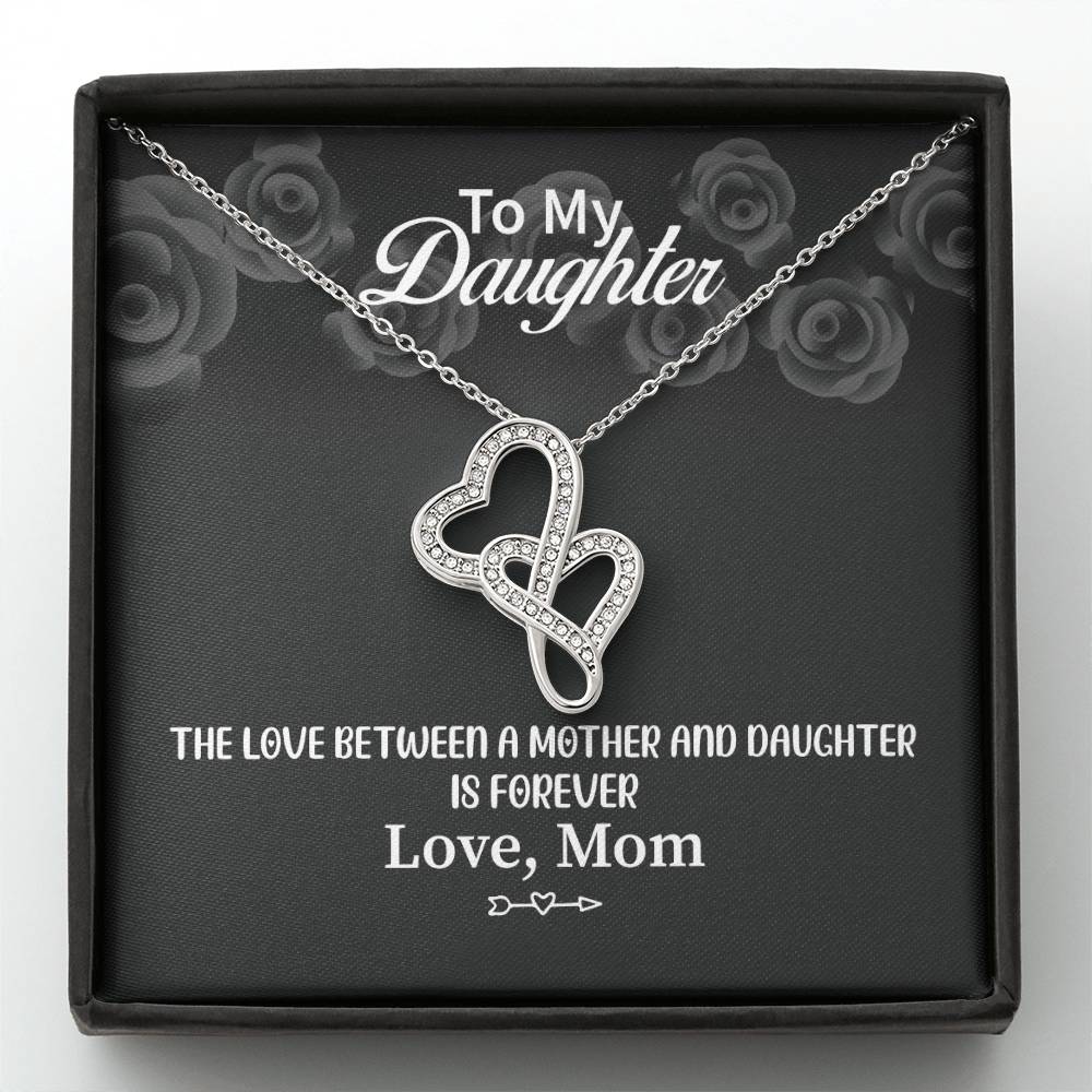 To My Daughter Necklace – Graduation & Christmas Gift from Mom – Heart-to-heart Pendant Necklace