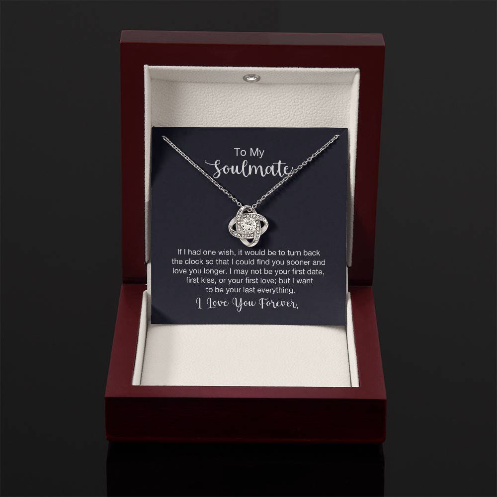 To My Soulmate Necklace - Best Gift for Soulmate for Valentine’s Day & Beyond - Love Knot Necklace