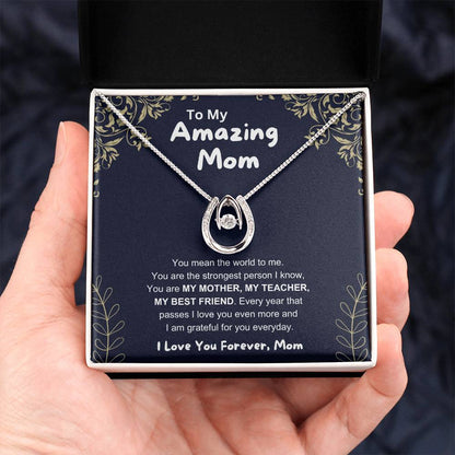 To My Amazing Mom - You Mean The World To Me - Lucky In Love PARTNER - Unique Gift For Mom Birthday, Christmas & Mother's Day