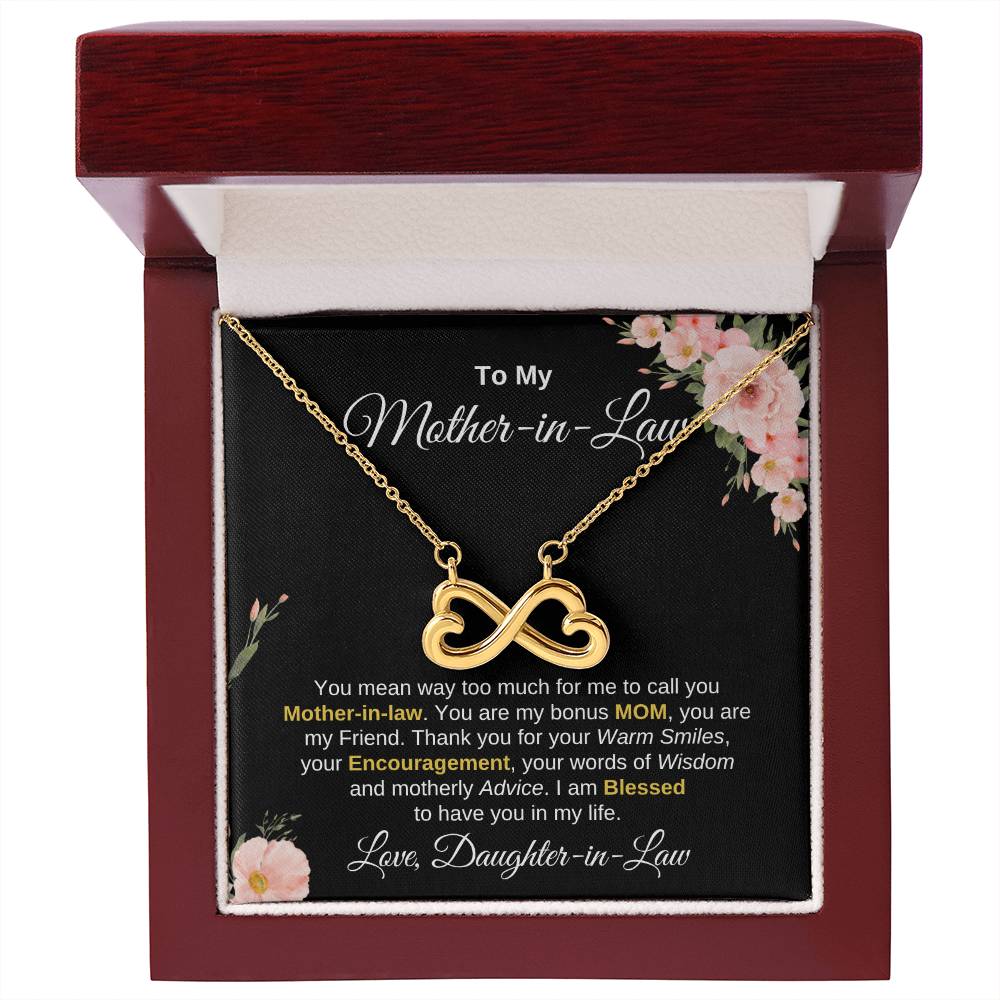 Mother In Law Gift from Daughter In Law - I am blessed to have you in my life - Endless Love Necklace