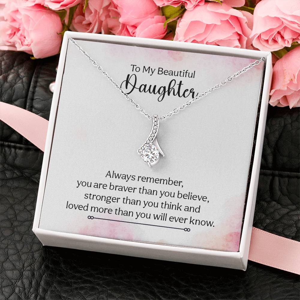 To My Daughter Necklace – Daughter Christmas Graduation Jewelry Gift – Alluring Beauty Necklace