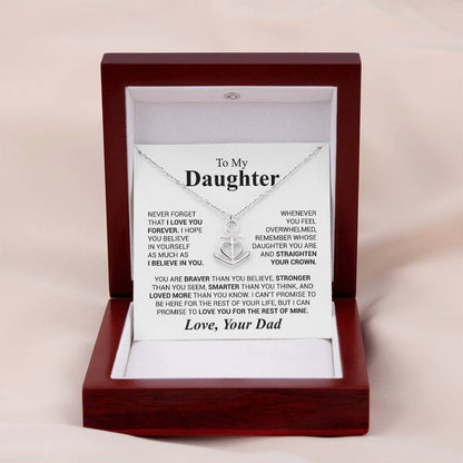 To My Daughter Necklace - Sentimental Surprise Gift from Dad - Anchor Pendant Necklace