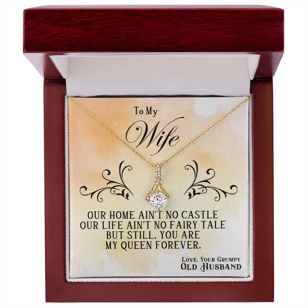 To My Wife Necklace - Sweet Emotional Gift for Wife from Husband on Birthday, Anniversary & Valentine’s Day - Alluring Beauty Necklace