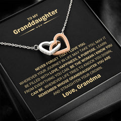 Cherished Jewelry for Granddaughter, Elegant Necklace, Sentimental Gift, Interlocking Hearts Necklace, To My Beautiful Granddaughter