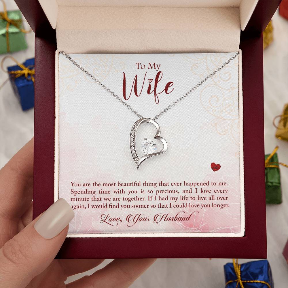 To My Wife Necklace - Heartwarming Gift from Husband for Birthday, Anniversary & Valentine’s Day - Forever Love Necklace