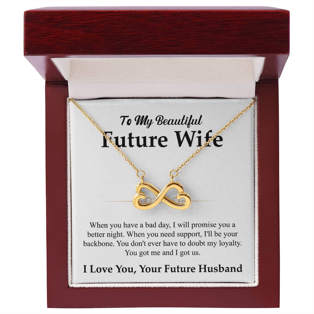 Future Wife Jewelry Gift - Long Lasting Romantic Necklace for Celebrating Love & Upcoming Marriage - Endless Love Necklace