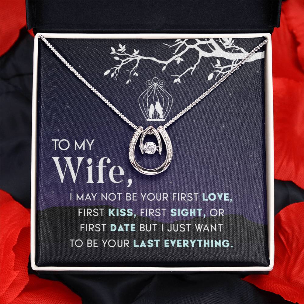 To My Wife Necklace - Sentimental Jewelry Gift from Husband for Birthday, Anniversary & Valentine’s Day - Lucky In Love Necklace