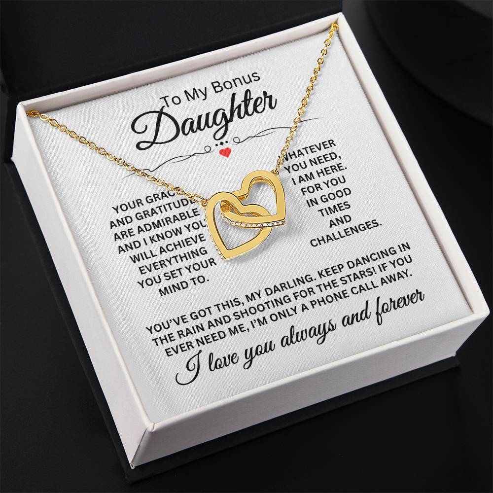 To My Daughter Necklace - Heartwarming Gift for Daughter’s Special Day - Interlocking Hearts Necklace