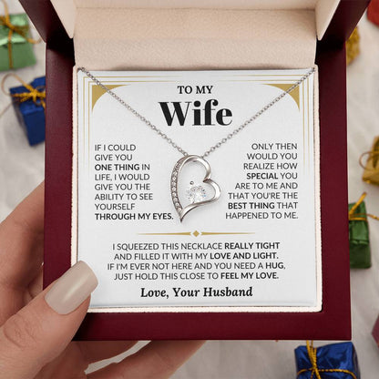 To My Wife Necklace - Romantic Husband to Wife Jewelry for Birthday, Valentine’s Day & Special Celebrations - Forever Love Necklace