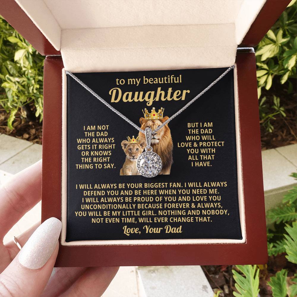 To My Daughter Necklace - Emotional Father to Daughter Jewelry for Birthday, Christmas & Life Happiness - Eternal Hope Necklace