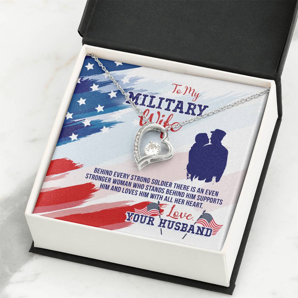 Birthday Gift for Military Wife from Husband - Emotional Jewelry - Forever Love Necklace