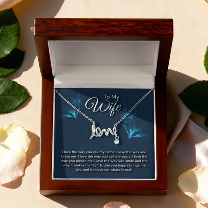 Just Because Gift for Wife - Romantic Jewelry from Husband - Scripted Love Necklace