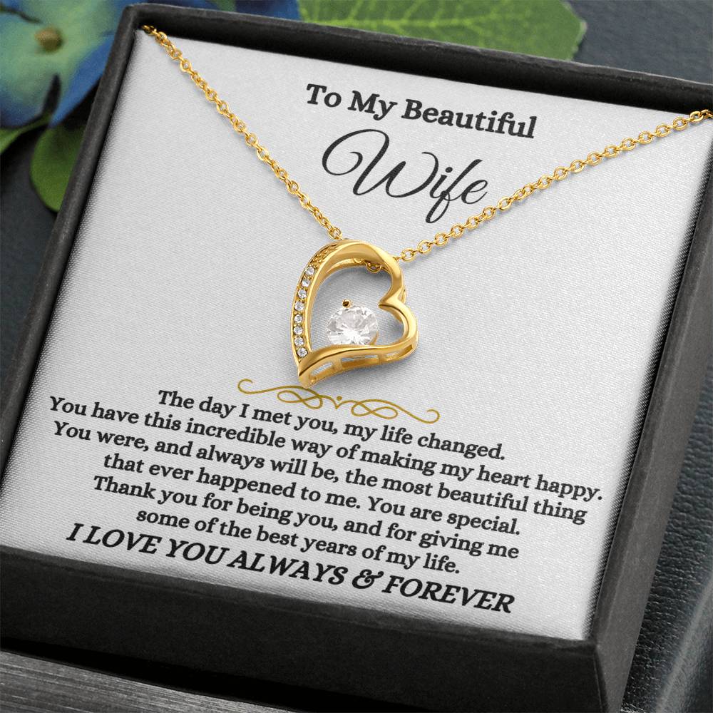 Meaningful Wife Jewelry from Husband - Romantic Gift for Birthday, Christmas, Anniversary & Valentine’s Day - Forever Love Necklace