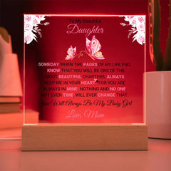 Acrylic Love Keepsake for Daughter, Personalized Gift, Special Memory Plaque, To My Beautiful Daughter