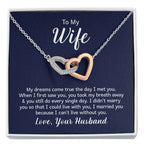 To My Wife Necklace - Meaningful Jewelry Gift from Husband for Every Special Occasion Including Valentine’s Day - Interlocking Hearts Necklace