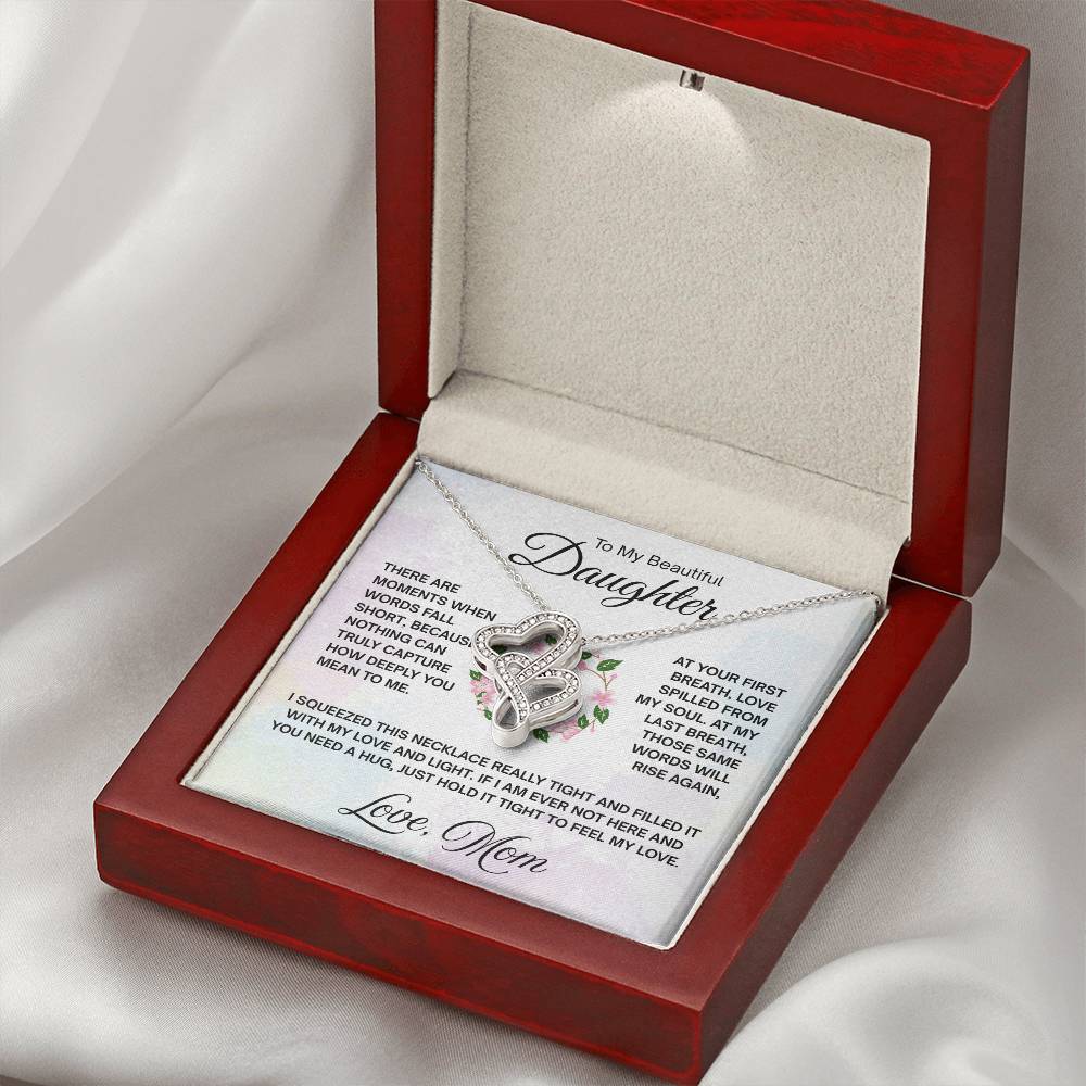 Beautiful Gift for Daughter from Mom - Heart-to-heart Pendant Necklace